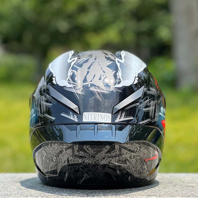 Motorcycle Helmet Personalized Snow House Style with Extended Spoiler