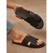 A 42246 Men's Flat Leather Sandals ��ʿƽ��ƤЬ ŷ���羳