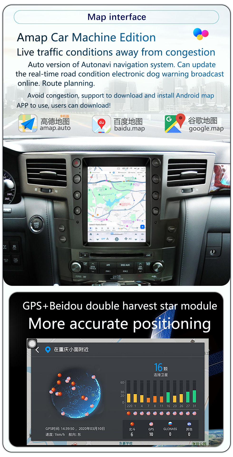 Suitable for 07-15 9.7inch Lexus Lx570 Central Control Android Large Vertical Screen Tesla Dvd Navigator