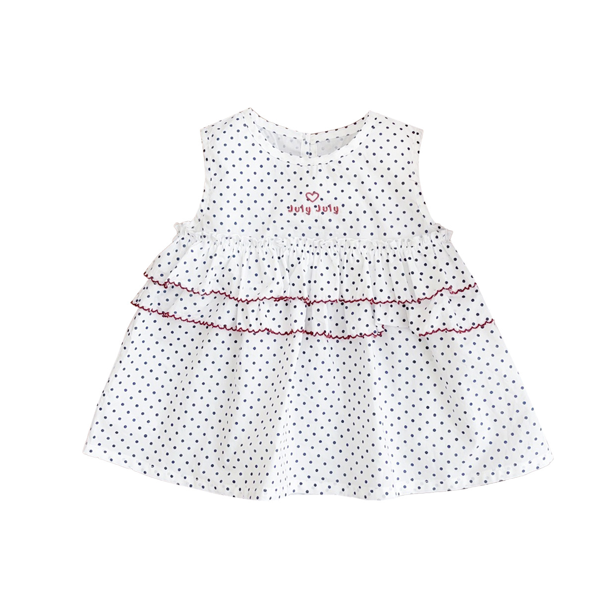 Vestido de verano para niñas Youhe Nuevo estilo estilo estilo coreano vestido de princesa de encaje de lunares vestido sin mangas para bebés