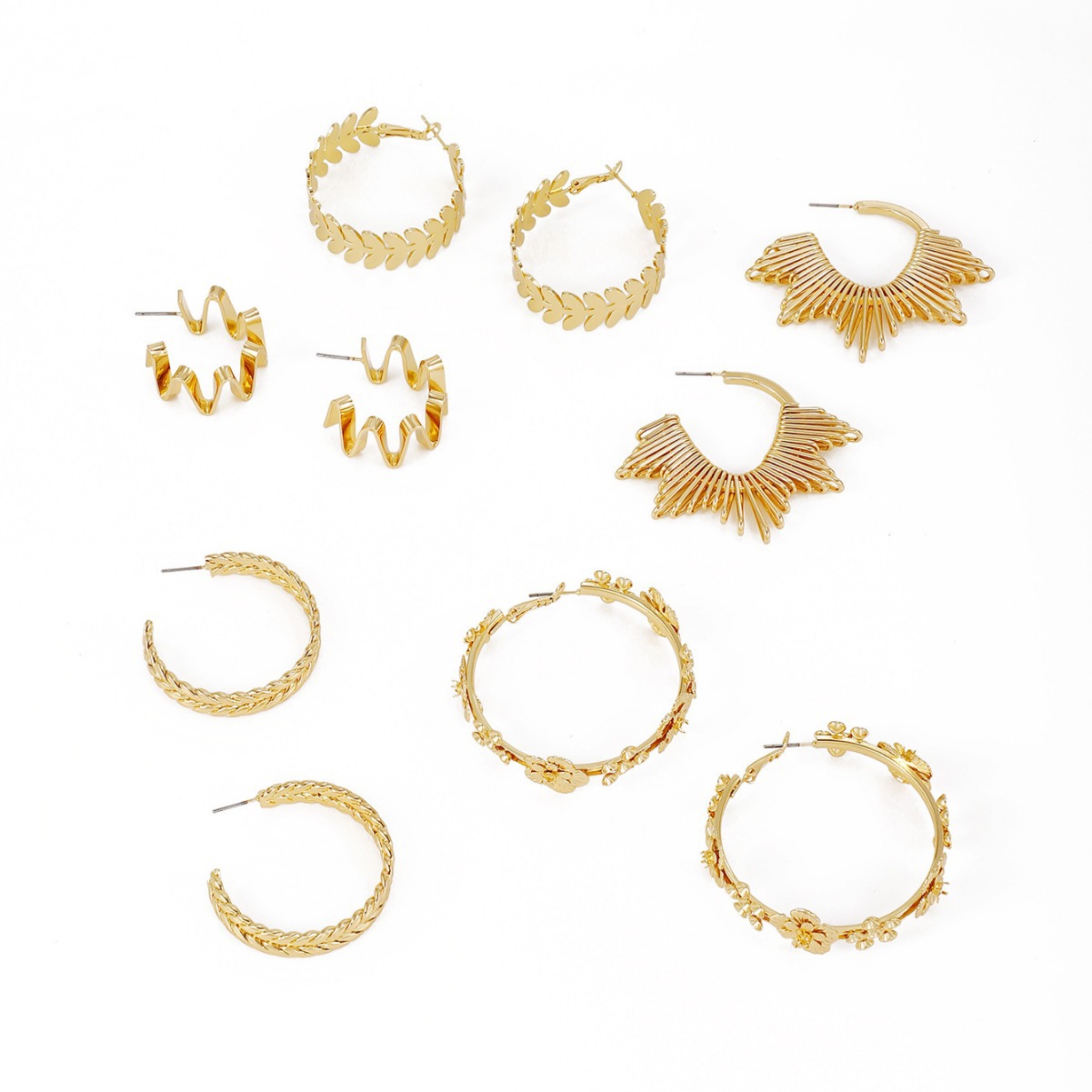 Joyas transfronterizas europeas y estadounidenses de verano aretes de alto nivel de estilo francés aretes de geometría huecos de línea metálica