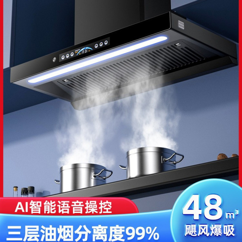 New Model Haotaitai Range Hood Top Suction Variable Frequency Large Suction Household Kitchen T-Shaped Oil Fume Separation Range Hood