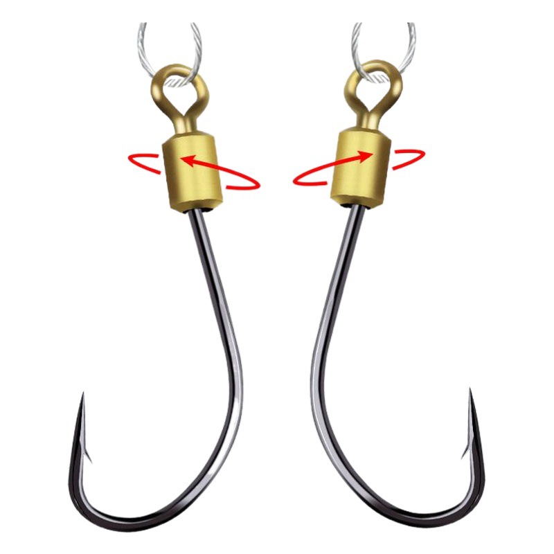 Sub-line double hook anti-bite steel wire pair hook tied anti-winding sub-line double hook crucian pomfret fishing gear batch
