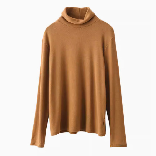 (2개) 높은 칼라 니트베이스 셔츠 2024 겨울 새로운 미키 캐시미어 슬리밍 솔리드 컬러 더미 칼라 내측 탑