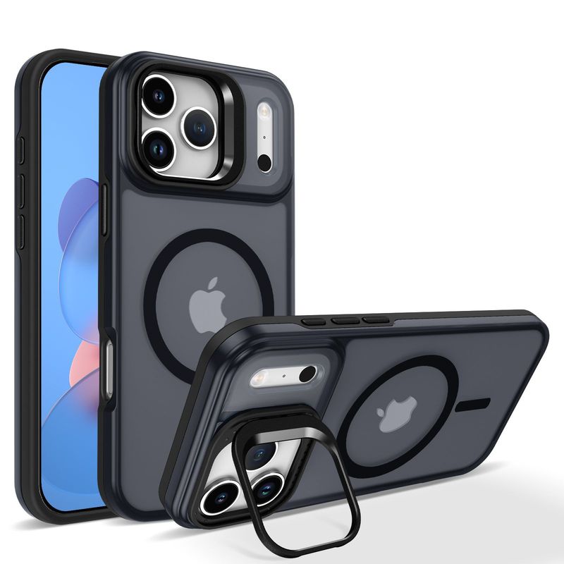 适用苹果17promax手机壳二合一镜头支架iphone16肤感磁吸保护套|undefined