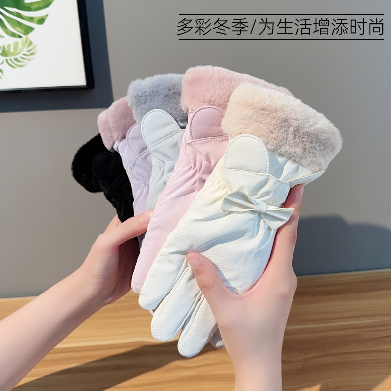 Demi-season travel waterproof cute keep warm gloves