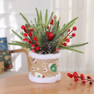 Cross-Border Mini Christmas Tree Bonsai Decoration Atmosphere Christmas Gift Hotel Shopping Mall Desktop Christmas Decorations