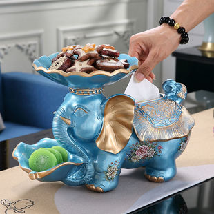 European-style multi-functional tissue box household creative elephant paper box American living room coffee table napkin box decorative ornaments