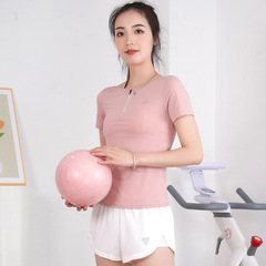 Sports Short Sleeve Women's Summer Thin Running Quick-Dry Top Half Zip Training Suit Fashion Professional Fitness Top