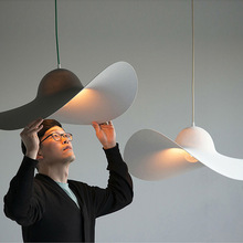 意大利设计师灯具北欧后现代简约服装店客厅餐厅灯草帽子鱼线吊灯