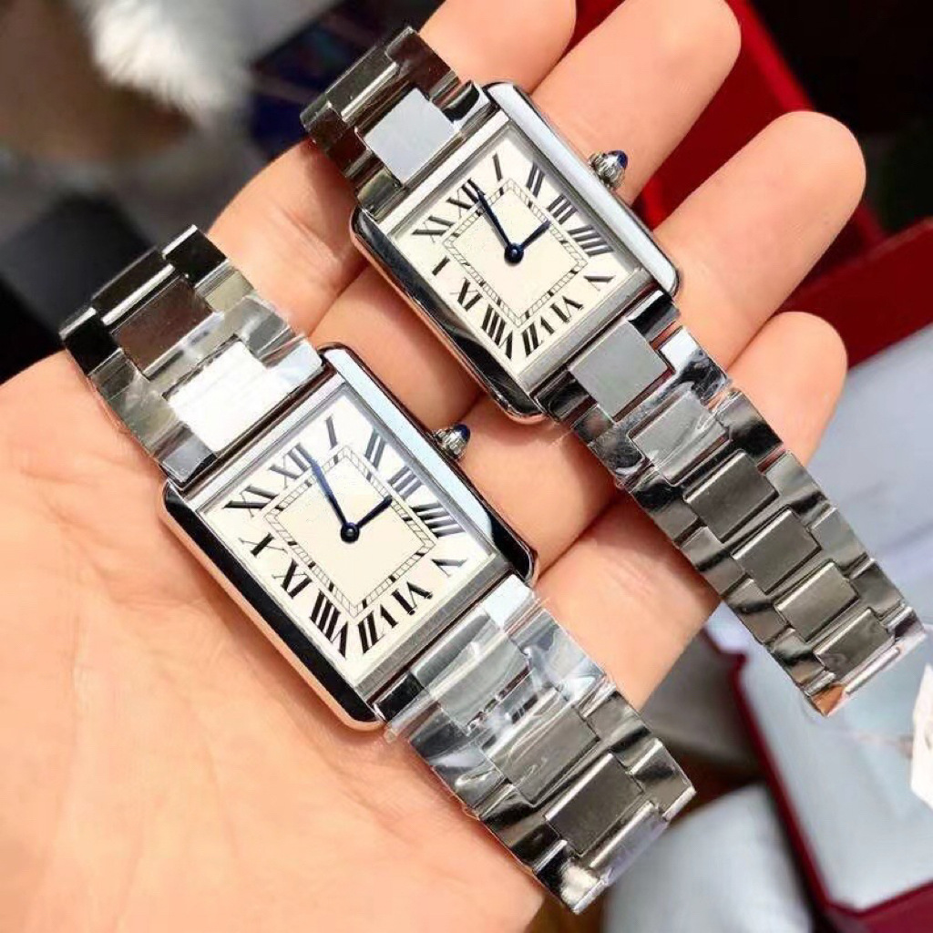 Unisex Quartz Wrist Watch Minimalist Blue Hands Square Dial_voghion.com