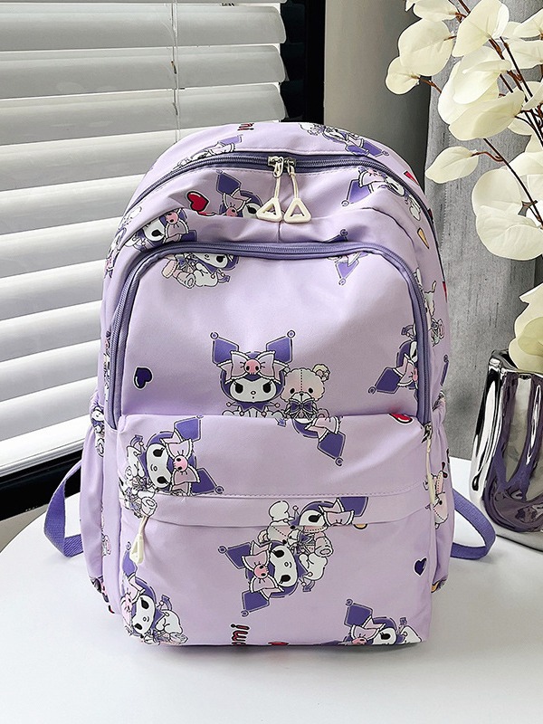 Nueva mochila casual japonesa Kuromi mochila de estudiantes de secundaria simple mochila de computadora de gran capacidad de mujer mochila impresa