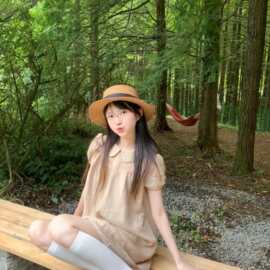 巨好看新款小个子设计感小众裙子法式气质泡泡袖娃娃领女生连衣裙
