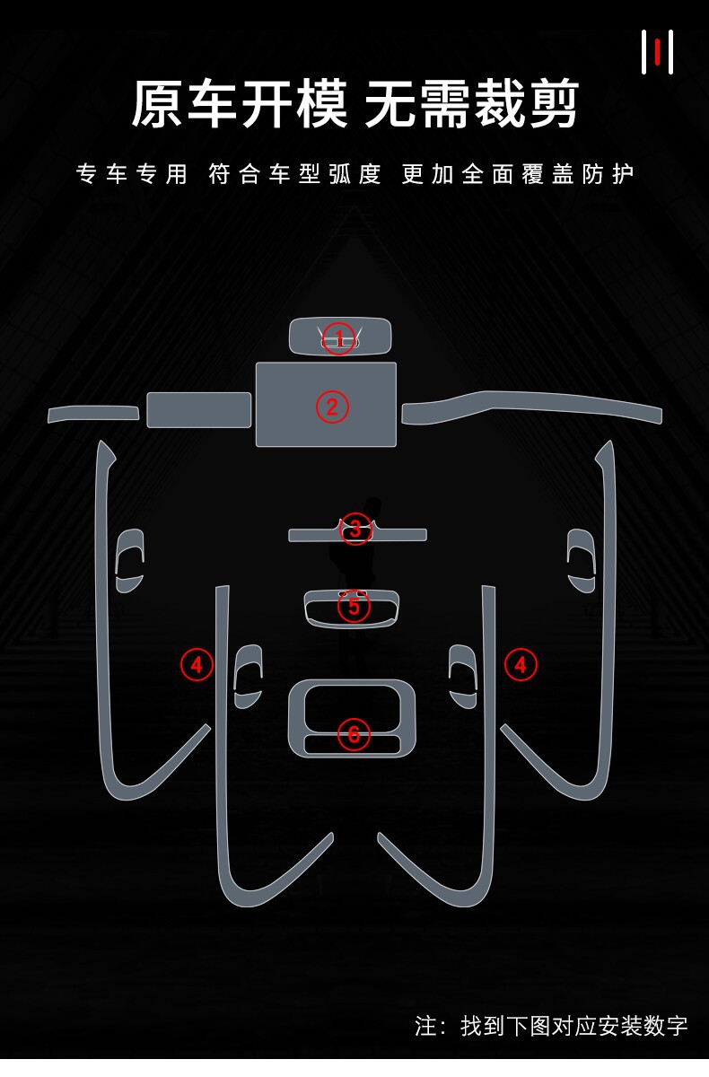 26 Types of Special Modified Accessories for the Interior of the Changan Qiyuan A06 Center Console and Gear Shift Area, Including Transparent Screen Protection Film