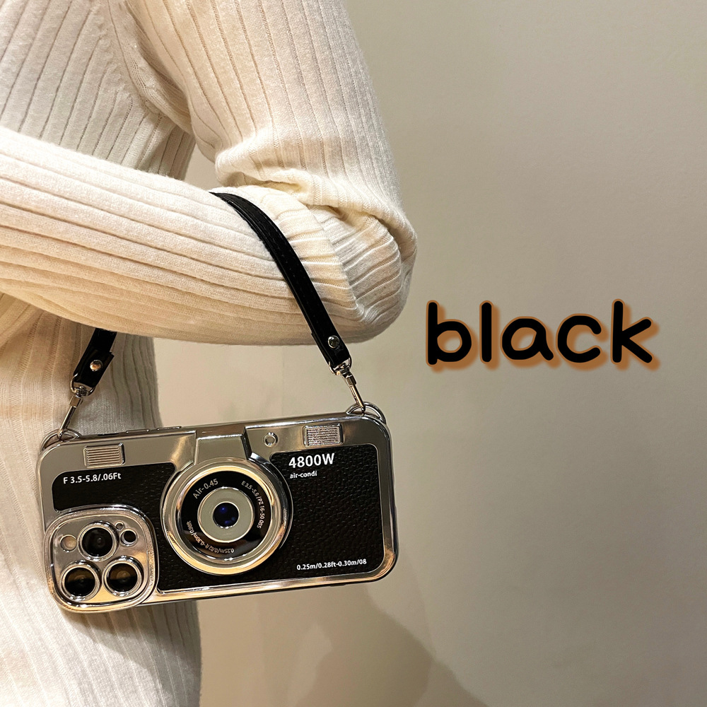 Camera Pattern Vintage Style Camera Tpu Pu Leather   Phone Cases