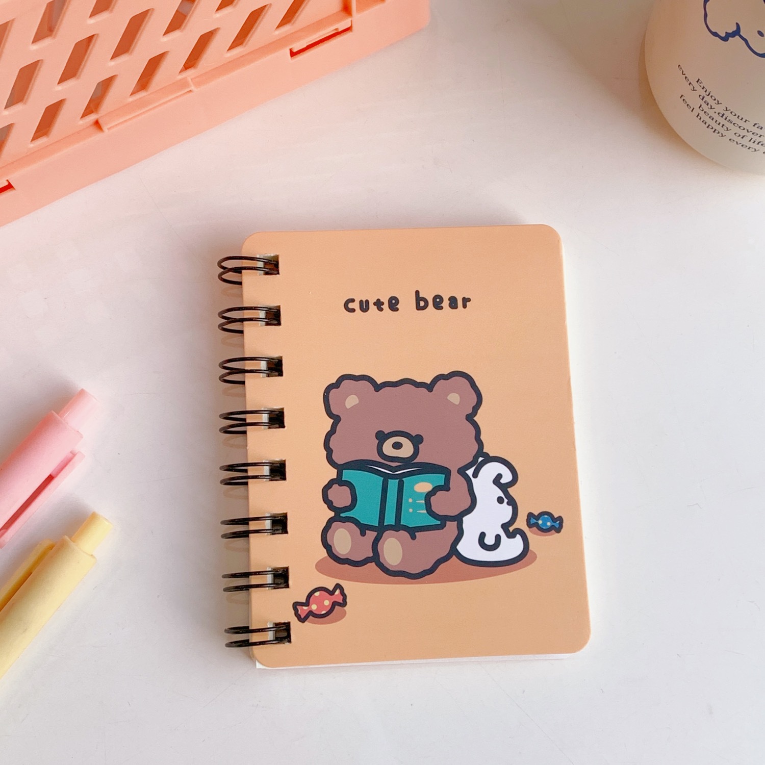 lindo mini cuaderno de bolsillo porttil cuaderno de dibujos animados nio estudiante regalopicture2