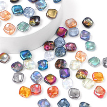 玻璃镀彩斜方水晶珠子手串珠手工diy制作手链项链饰品配件材料包