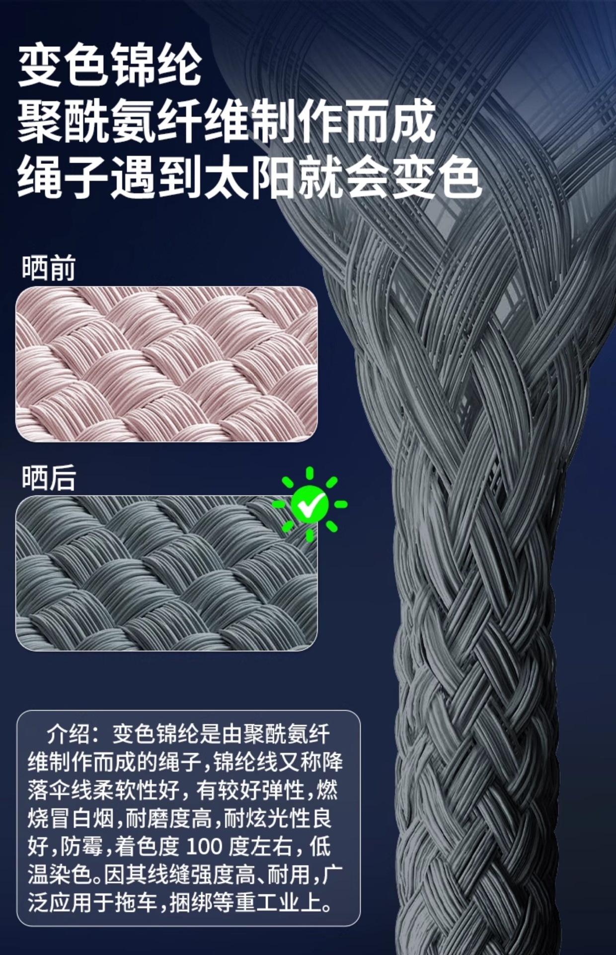 Suitable for car towing ropes, off-road use, SUVs, heavy-duty trucks, high-strength rescue and towing ropes