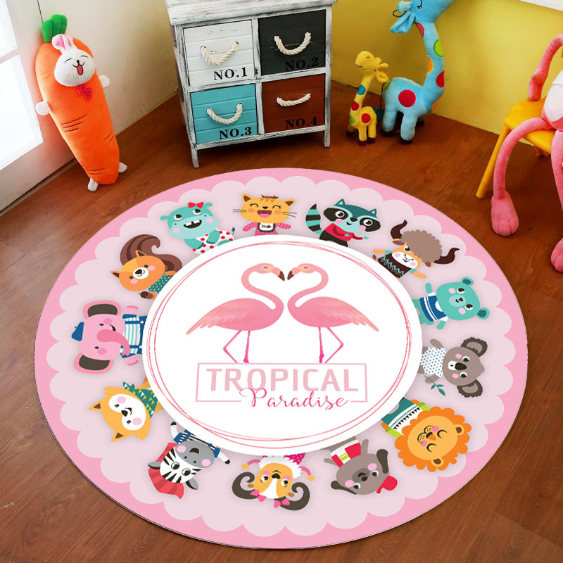 Transfronteriza de dibujos animados alfombra redonda dormitorio lindo cama completa estera de noche engrosada de terciopelo de cristal alfombra del piso de los niños alfombra de la habitación