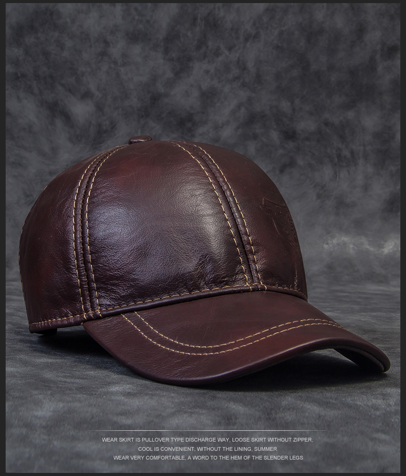 Cowhide Baseball Hat Image 6