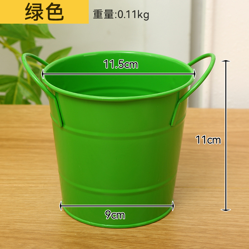 Transfronterizo de doble oreja barril de almacenamiento de hierro forjado artesanía doméstica mayorista barril de maceta se puede colgar contenedor creativo barril comercio exterior