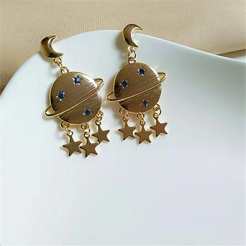 Fashion Star Moon Alloy Plating Women's Drop Earrings 1 Pair display picture 2