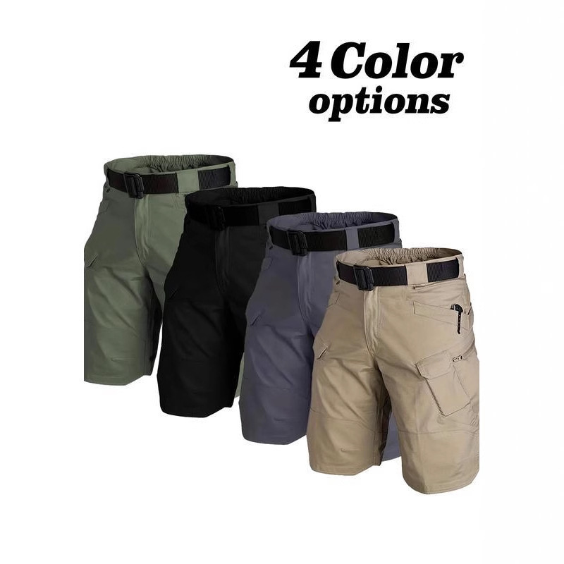 Men's Summer Wear-Resistant, Breathable, Sweat-Absorbent Tactical Shorts, Casual Outdoor Workwear Shorts with Belt, in Stock, One-Piece Drop Shipping