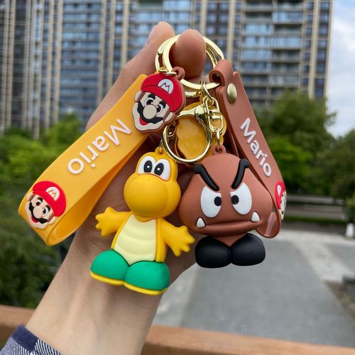 Cross-border Super Mario key chain small gift car key chain bag PVC soft rubber pendant wholesale
