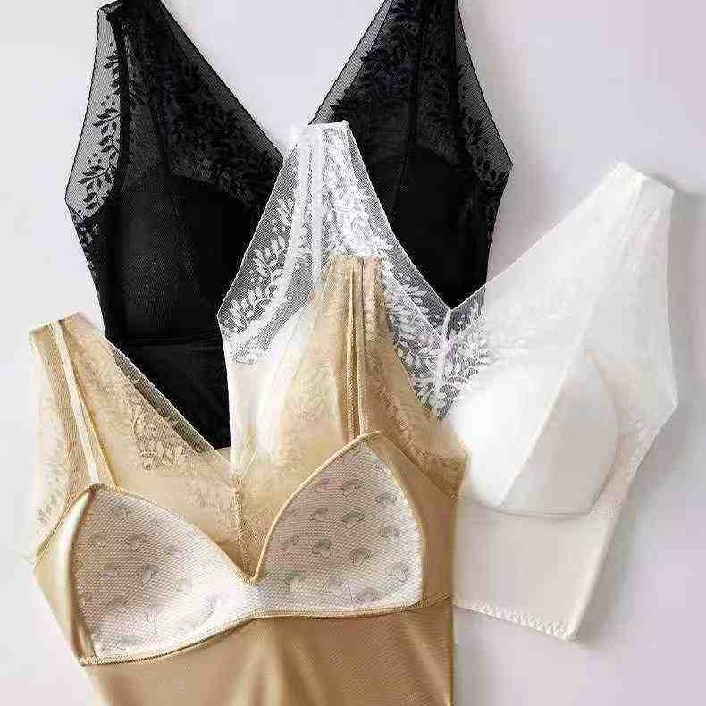 9801 # nuevo encaje sin marcas hermosa espalda sin anillo de acero chaleco sexy ropa interior damas base anti-luz deportes