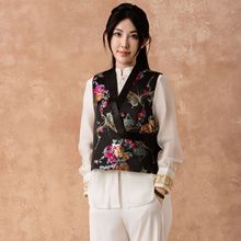 新中式马甲女春秋外穿系带高级感韩系时尚气质春秋款v字领开衫