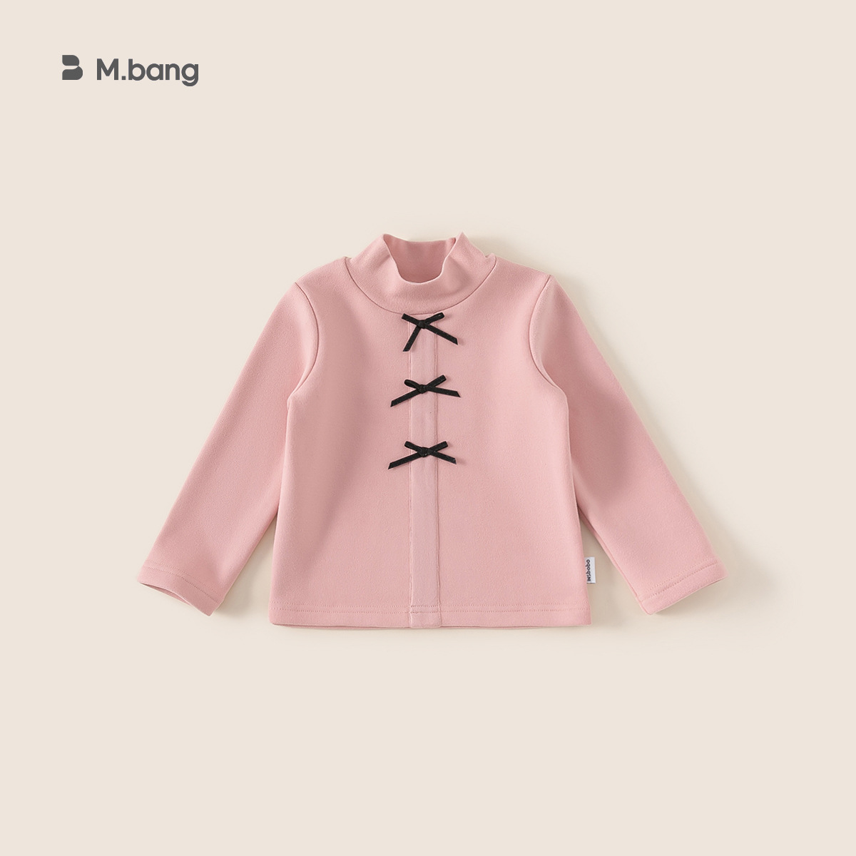 Yubao ropa infantil para niñas camiseta de base de arco dulce de invierno para bebés con camiseta de cuello medio alto