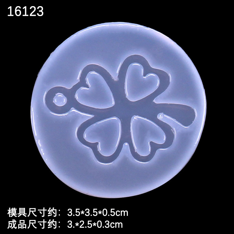 DIY cristal epoxi UV pegamento espejo hecho a mano flor de cerezo Rosa trébol llavero pendientes accesorios joyería molde