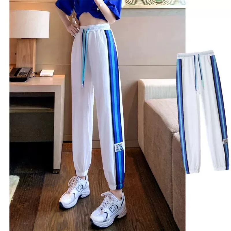 Спортивные брюки с завязкой для ног, спортивные брюки, женские весной и летом тонкие, быстродушные, тонкие, свободные корейские шнурок, повседневные брюки Harlen