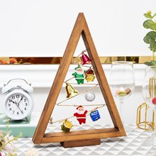木质三角展示架圣诞摆件家庭装饰家居用品悬挂桌面站立置物架