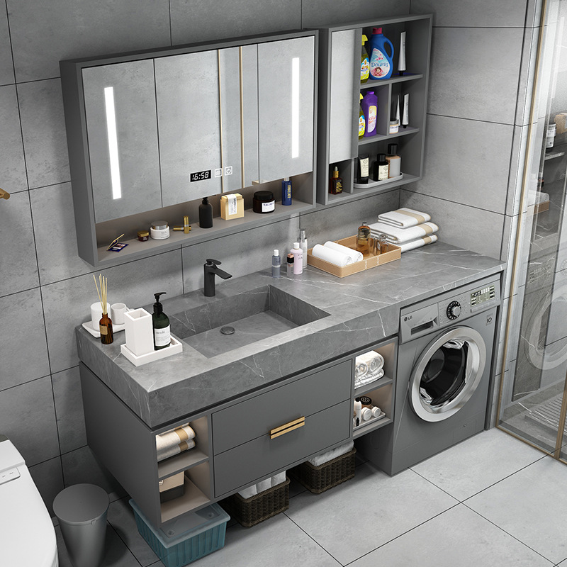 Mueble de baño Balcón Roca placa integrada lavadora gabinete combinación Nordic lavabo de baño mesa de lavado lavabo