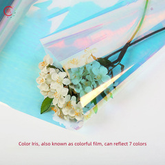 Crystal Rainbow Color Candy Paper Packaging Film Sparkling Thick Laser Plastic Dreamy Color Paper Roll Flower Art