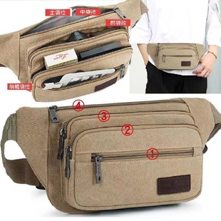 Multi-functional wear-resistant canvas waist bag stall business wallet construction workers work mobile phone bag