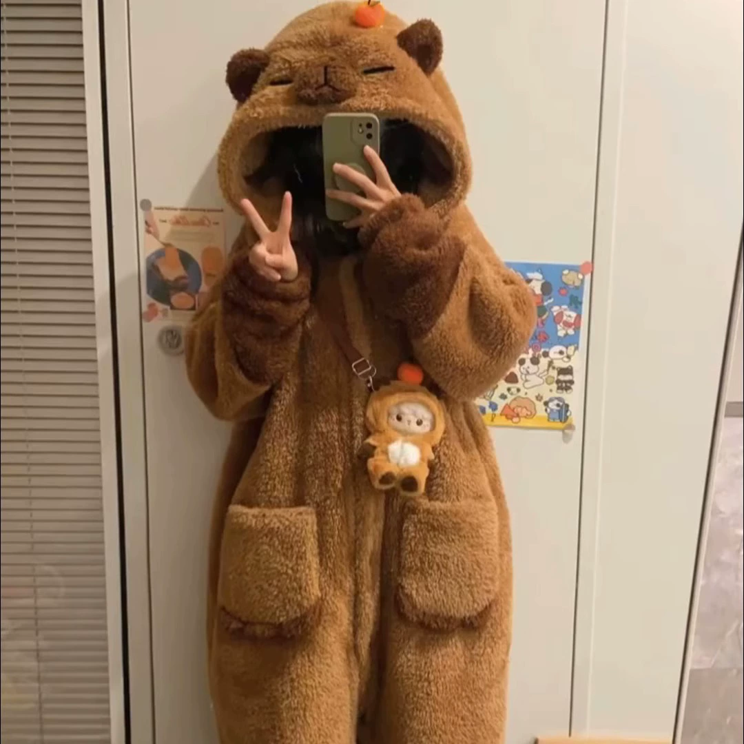 Королевский бархатный зимний пижамный комплект, милый теплый юбка для мужчин и женщин, интернет-знаменитость, повышенная толщина