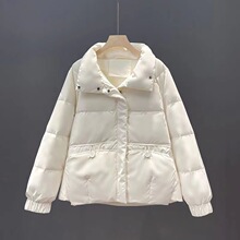 糖果色棉服女短款小个子2024年反季新款宽松立领轻薄外套洋气棉衣