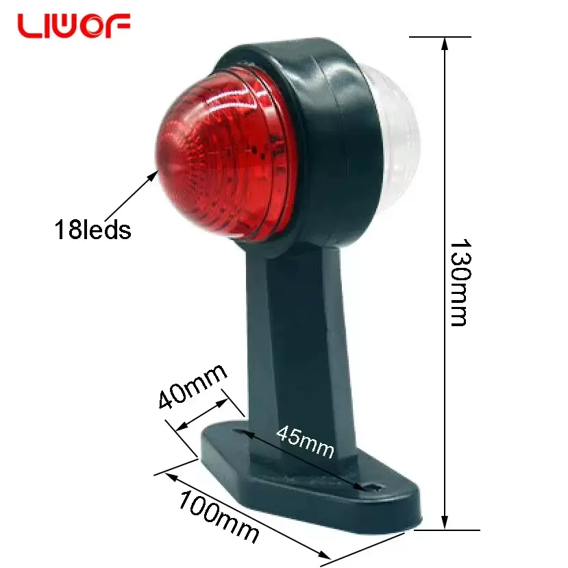 跨境供应24VLED双面胶皮灯示宽灯角灯拖车尾灯货车卡车边灯