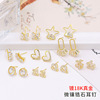 Zirconium, universal lightening hair dye, earrings, 18 carat, micro incrustation, golden color, simple and elegant design