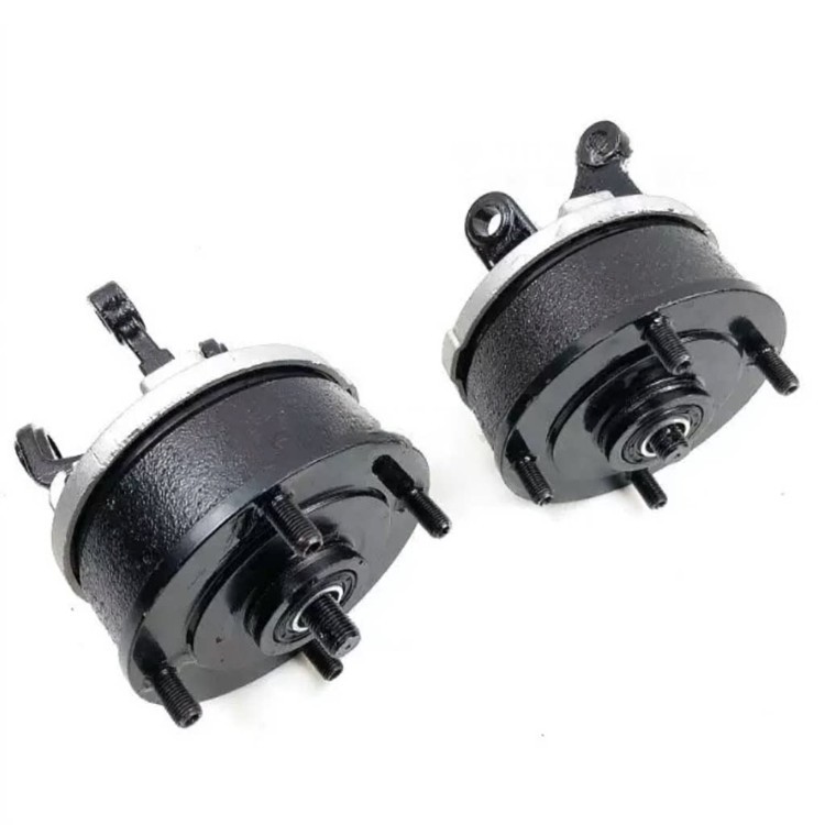 Four-wheel motorcycle, go-kart, and beach buggy accessories: modified front drum brake, brake drum, wheel hub, and steering knuckle