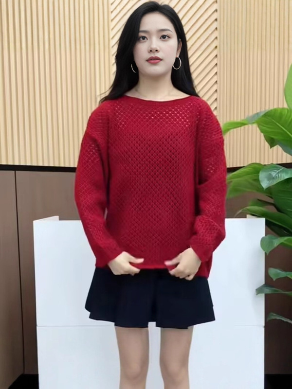 2025早秋季新款韩版时尚百搭圆领长袖针织衫女宽松显瘦毛衣上衣|undefined