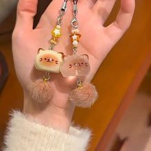 可爱卡通毛绒小猫挂件手机链钥匙包包学生闺蜜挂件少女心情侣挂饰