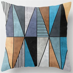 Cross-border wood grain geometric pattern throw pillow for student nap pillow living room fabric sofa pillow bed headrest pillow