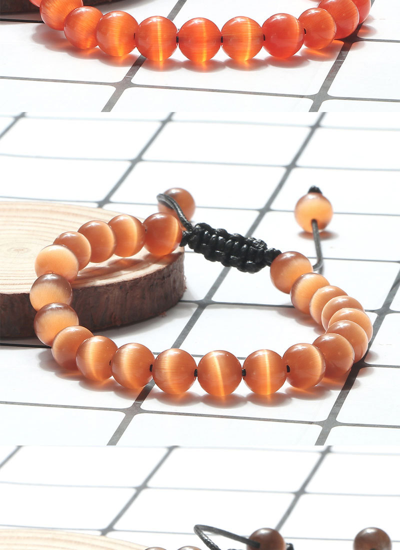 Beaded Bracelet Couple Set Handmade Braided Cat Eye Stone Rope_voghion.com