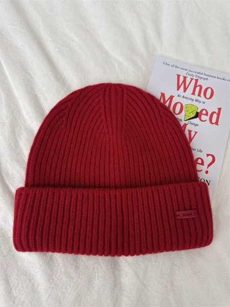 460AIM leather label red hat