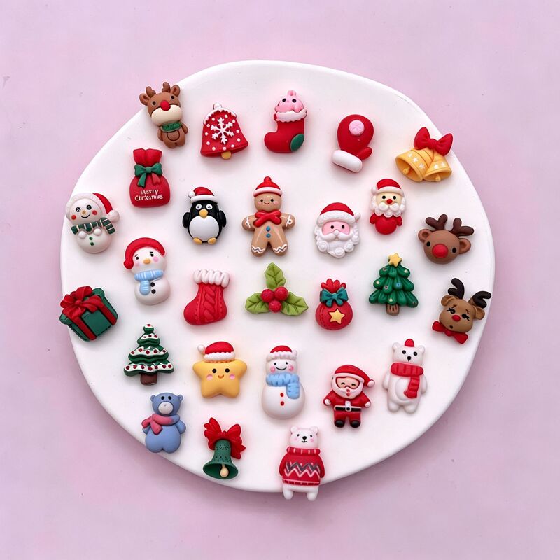 Cartoon Christmas bell resin accessories DIY cream glue hair clips phone case shoe buckles Christmas tree decorations Cartoon Christmas bell resin accessories DIY cream glue hair clips phone case shoe buckles Christmas tree decorations