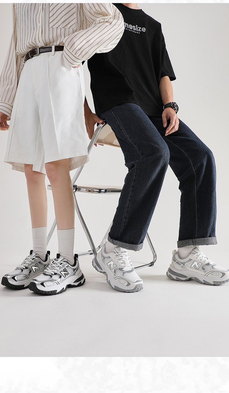Giày sneaker nữ chunky đế dày phong cách cổ điển Balance N chữ 1819 — 1819 Xám Sương Đêm chi tiết 21