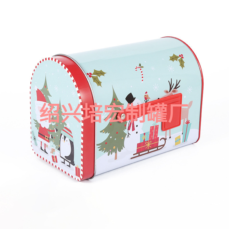 工厂货源马口铁邮箱罐饼干糖果彩色邮筒罐卡通印花金属铁罐